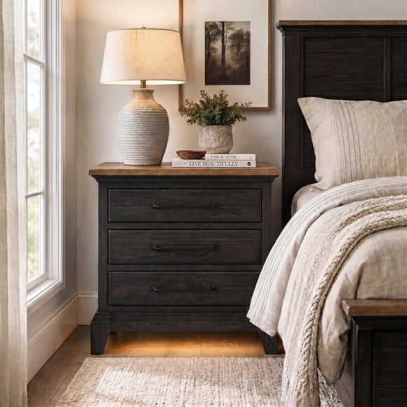 Society Den Johnshaven Nightstand with Charger & Sensor Light