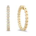 thumbnail image 4 of Round Cut In and Out Diamond Hoop Earrings in 14K Gold, 4 of 7