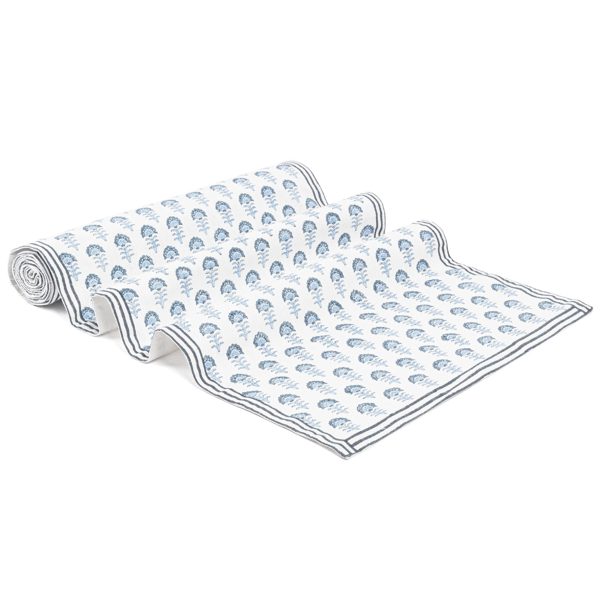 over&back Hand-Blocked Printed Cotton Table Runner