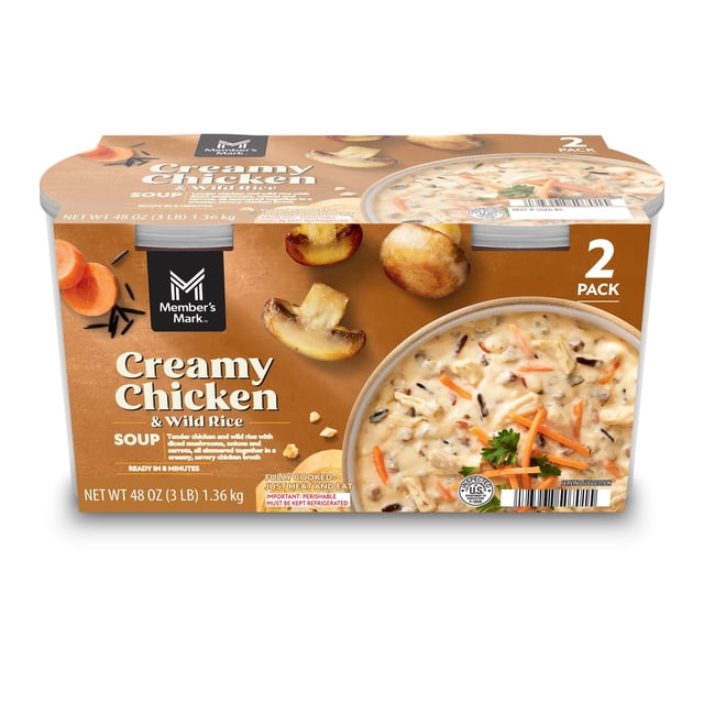 Members Mark Creamy Chicken and Wild Rice Soup, 24. oz. Each, 2 pk.
