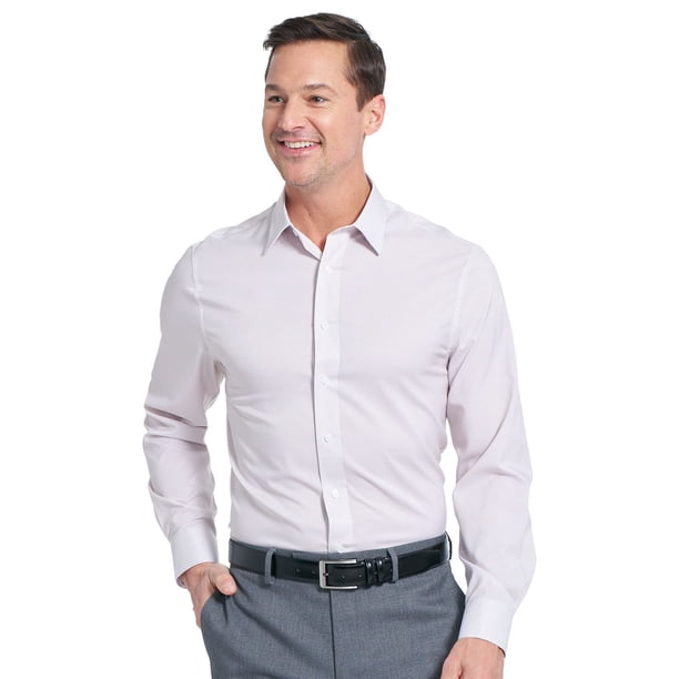 Nick Graham Men's Modern Fit Traveler Dress Shirt - Taupe 15.5 34/35 :- Taupe, 15.5 34/35