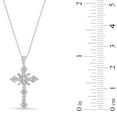 thumbnail image 6 of Baguette and Round Cut Diamond Cross Pendant Necklace in 14K Gold, 6 of 6
