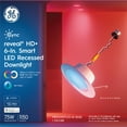 thumbnail image 3 of GE Cync reveal® Smart LED Recessed Downlight, Color Changing WiFi Light, Matter Compatible, Works with Alexa and Google Home, 6in, 3 of 9