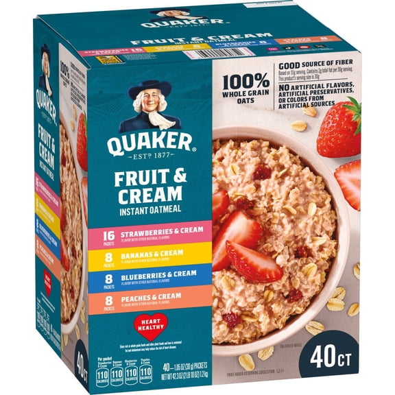 Instant Oatmeal, Fruit & Cream Mix, 40 ct.