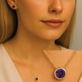 thumbnail image 4 of Round Cut Gemstone Bezel Pendant in 14K Gold, 4 of 6