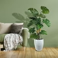 thumbnail image 3 of Faux 5' Deluxe Split Leaf Floor Plant in Grey Stone Pot, 3 of 4