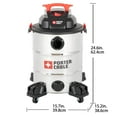 thumbnail image 2 of PORTER-CABLE 10 gal. Corded 6.5 HP Stainless Wet/Dry Shop Vacuum Cleaner, 2 of 3