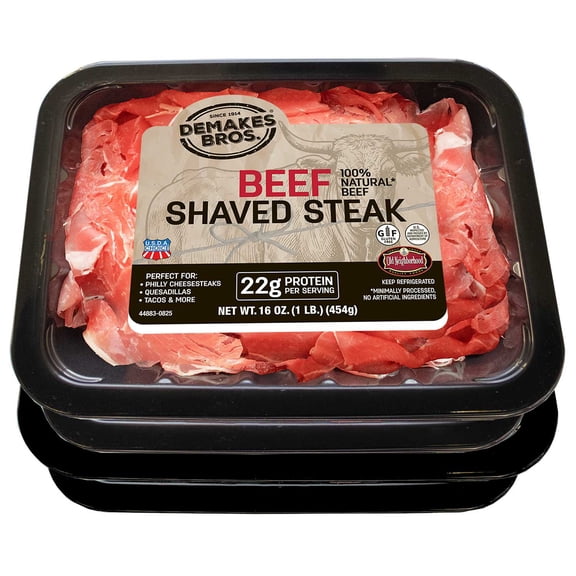 Demakes Bros. Choice Beef Shaved Steak,  16 oz, 2 pk.