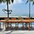 thumbnail image 3 of Amazonia Logan Outdoor Dining Set Teak Finish, Choose Size, 3 of 17