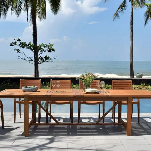 Amazonia Logan Outdoor Dining Set Teak Finish, Choose Size