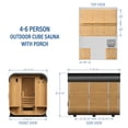 thumbnail image 13 of Backyard Discovery 4-6 Person Cedar Outdoor Cube Sauna with Electric Heater & Porch, 13 of 14