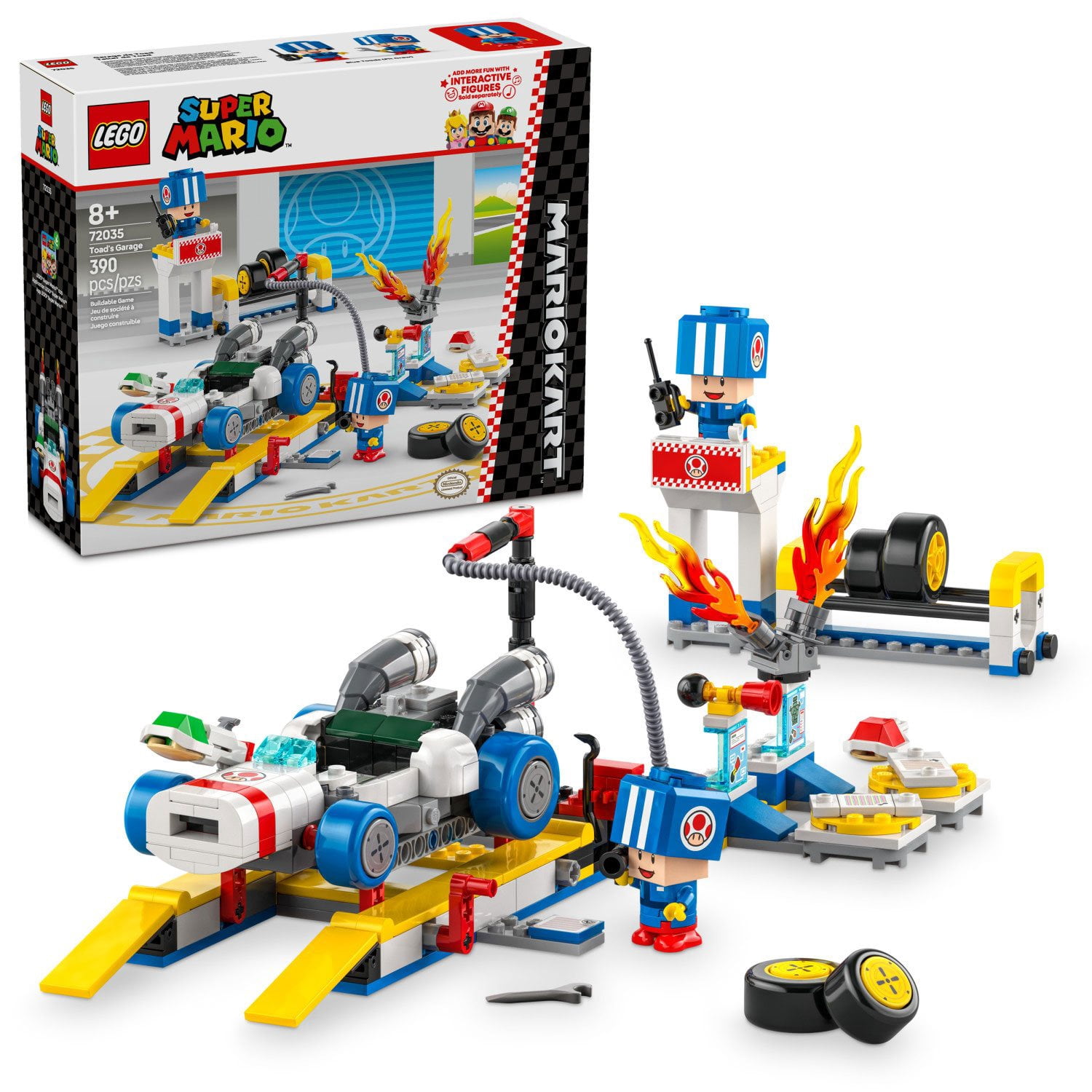 LEGO Super Mario: Mario Kart Toad's Garage Building Toy, 390 pcs ...