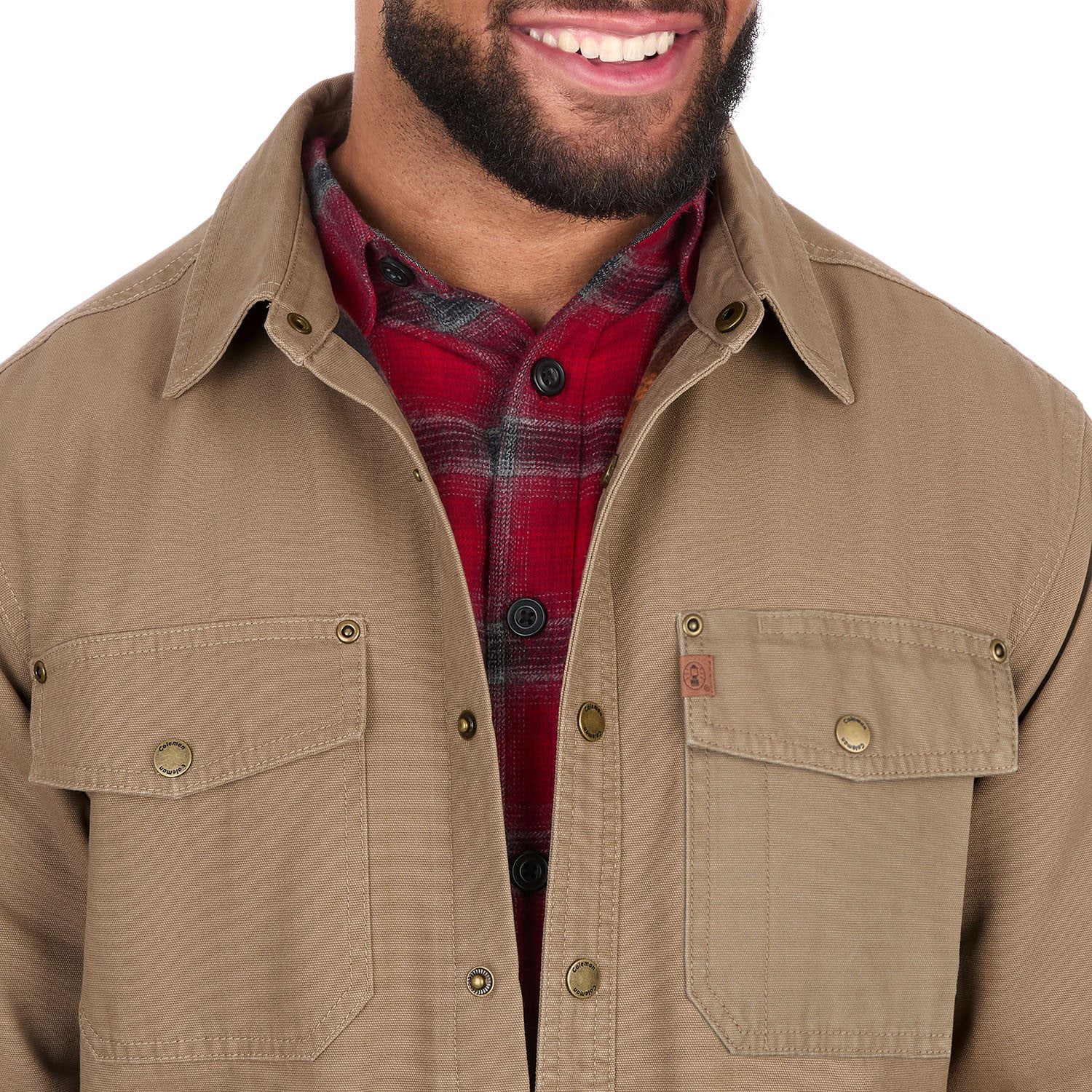 Coleman Men's Fleece Lined Canvas Shirt Jacket - Samsclub.com
