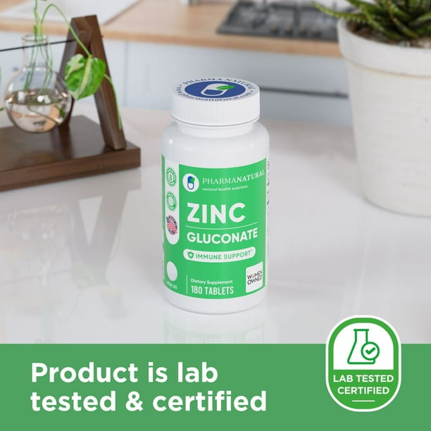glutathione zinc gluconate Pharma Natural Zinc Gluconate 14 mg Immune Support Tablets, 180 ct