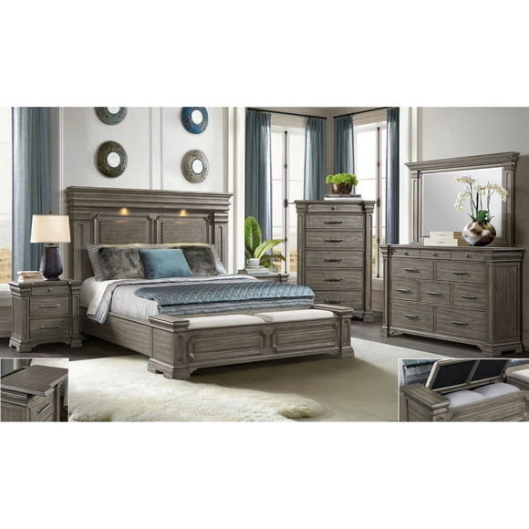 Society Den Paterson Bed in Grey, Storage Option & Assorted Sizes