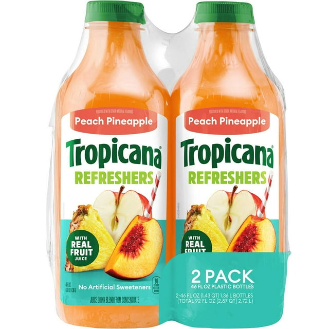 Tropicana Refreshers Peach Pineapple, 46 fl. oz., 2 pk.