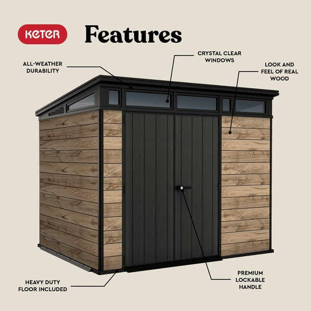 Keter 9' x 7' Signature Collection Resin Outdoor Shed - Samsclub.com