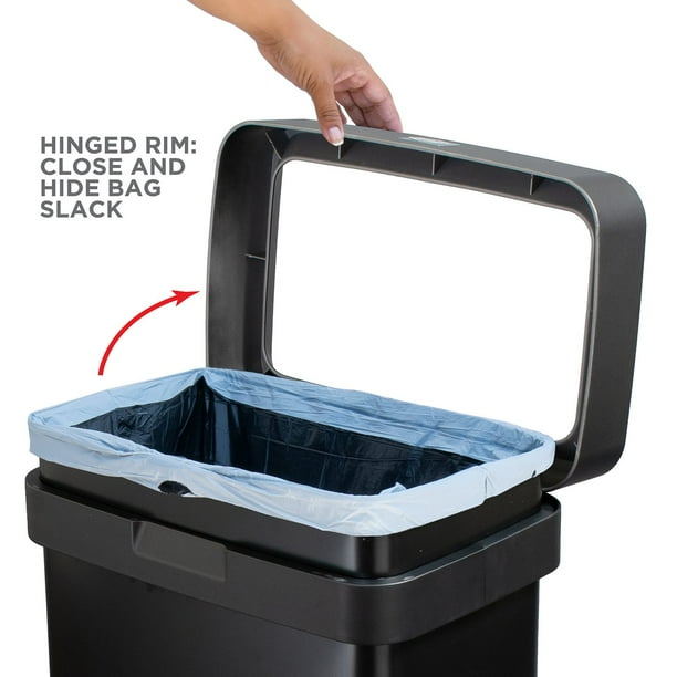 Clorox 13 Gallon Open Top Stainless Steel Trash Can with Anti