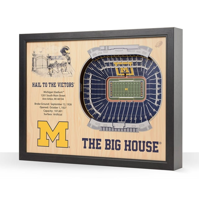 YouTheFan Michigan Wolverines 25-Layer Football Stadium View 3D Wall Art