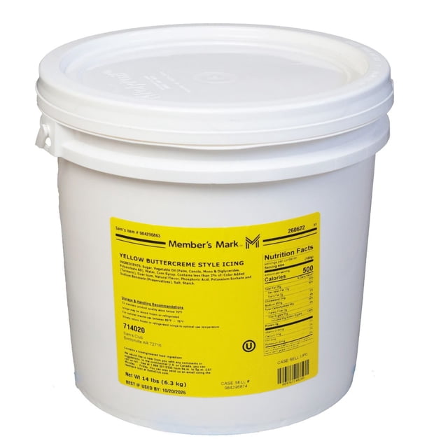 Member's Mark Buttercreme Icing, Yellow, 14 lbs.