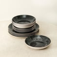 thumbnail image 3 of Christian Siriano Onyx 24-Piece Porcelain with Gold Rim Dinnerware Set, 3 of 7