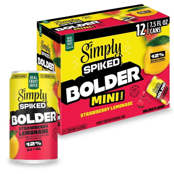 Simply Spiked Bolder Strawberry Hard Lemonade, 7.5 fl. oz. can, 12 pk.