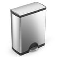thumbnail image 2 of Simplehuman 13.2 Gal. Rectangular Step Trash Can, Brushed Stainless Steel, 2 of 4