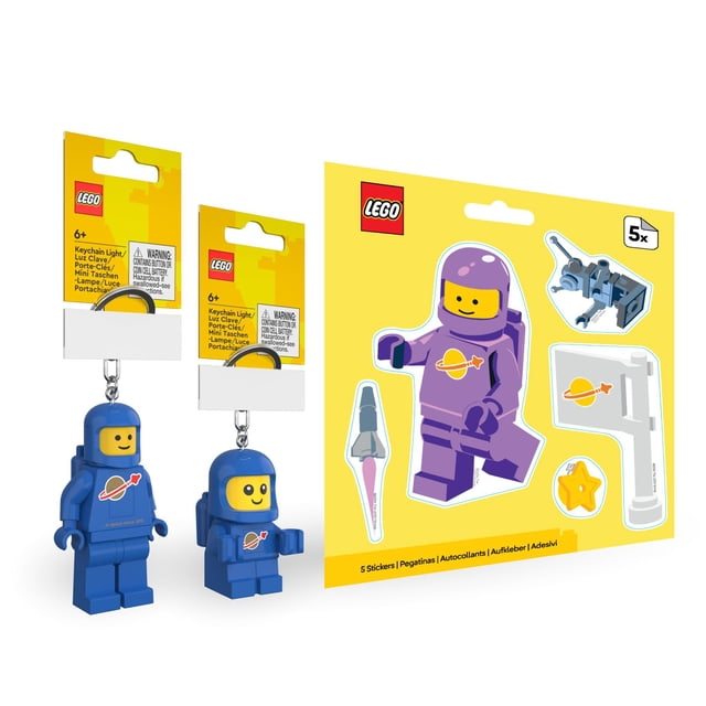 LEGO Blue Spaceman & Baby Keychain Lights + Spaceman Sticker
