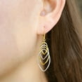 thumbnail image 3 of 14K Italian Gold Two Tone Dangle Earrings, 3 of 4