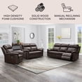 thumbnail image 2 of Manhattan Top-Grain Leather 3-Piece Reclining Sofa Set, Assorted Colors, 2 of 20