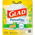 thumbnail image 1 of Glad ForceFlex 13-Gallon Kitchen Trash Bags, Gain Original Scent + Febreze, 150 ct., 1 of 11