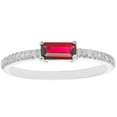 thumbnail image 1 of Baguette Cut Gemstone and 0.10 CT. T.W. Diamond Ring in 14K Gold, 1 of 5
