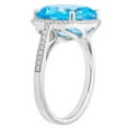 thumbnail image 3 of Cushion Cut Gemstone & 0.21 CT. T.W. Halo Diamond Ring in Sterling Silver, 3 of 5
