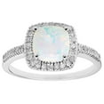 thumbnail image 1 of Cushion Cut Gemstone & 0.18 CT.T.W. Halo Diamond Ring in 14K Gold, 1 of 4