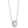 thumbnail image 2 of Round Cut Halo Diamond Pendant Necklace in 18K Gold, 2 of 4