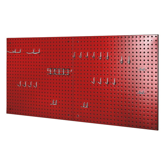 Seville Classics UltraHD 2-Piece Pegboard Set with 23 Piece Hook Assortment, 24" L x 24" W