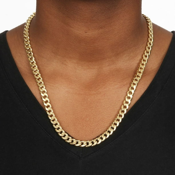 Cuban Chain Necklace in 14K Gold, 8mm - Samsclub.com