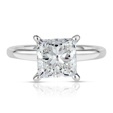 Lab Created Princess Cut Solitaire Diamond Ring
