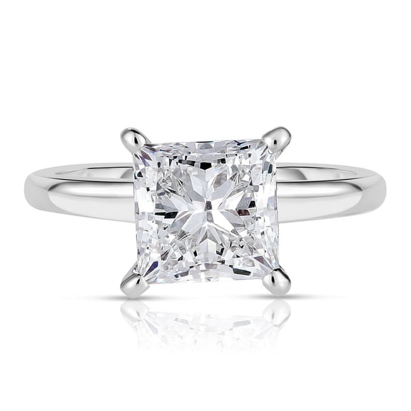 Lab Created Princess Cut Solitaire Diamond Ring