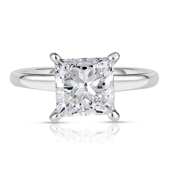 Lab Created Princess Cut Solitaire Diamond Ring