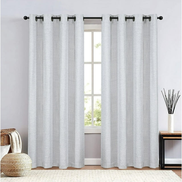 Sun Shield Bellamy Window Panel Curtains 100% Blackout Pair, 6' to 9' Length Options