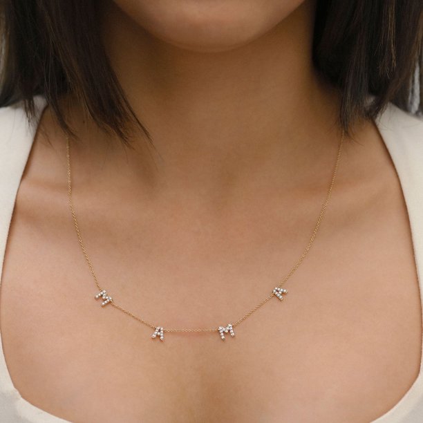 0.25 CT. T.W. Round Cut Script Diamond Pendant Necklace in 14K