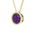 thumbnail image 2 of Round Cut Gemstone Bezel Pendant in 14K Gold, 2 of 6
