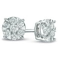 thumbnail image 2 of 0.23 CT. T.W. Round Cut Cluster Diamond Stud Earrings in 14K Gold, 2 of 6