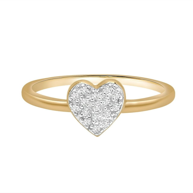 0.08 CT. T.W. Round Cut Heart Diamond Ring in 14K Gold