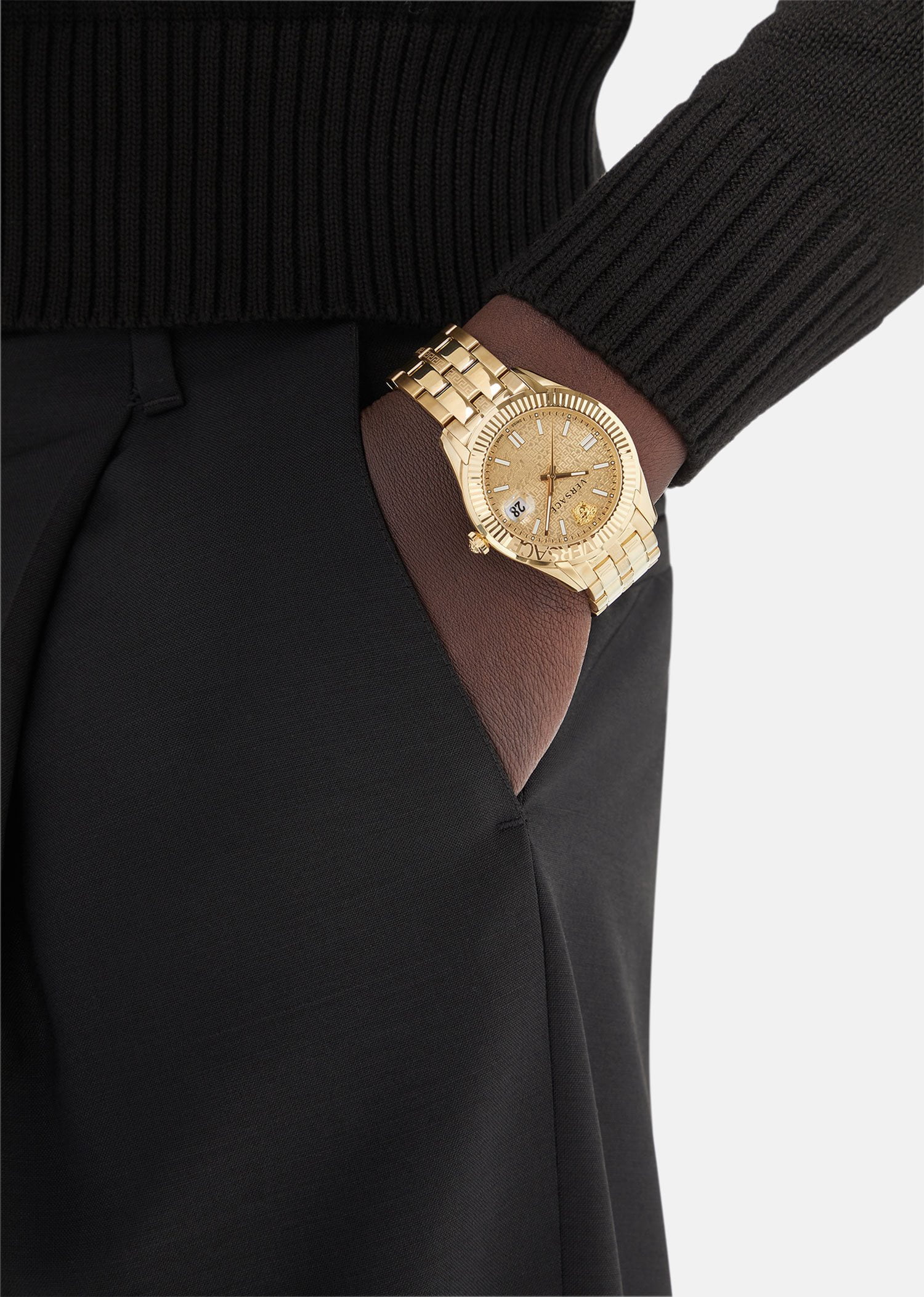 Versace VEZ600621 Greca Icon Diamond Gold Stainless Steel  Versace Golden Mesh 41mm Fashion Watch main image 1