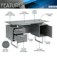 thumbnail image 2 of Techni Mobili Modern Office Desk with Storage, Grey, 2 of 9