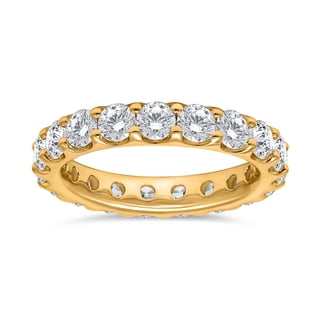 Round Cut Lab Created Diamond Eternity Band in 18K Yellow Gold