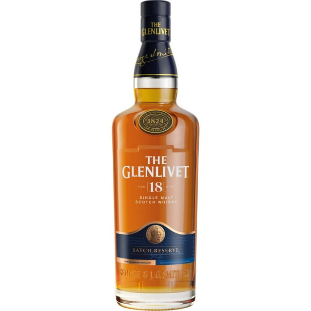 The Glenlivet Single Malt Scotch 18 Year Old Whisky, 750 ml