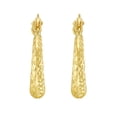 thumbnail image 3 of Diamond Cut Huggie Hoop Earring in 14K Gold, 3 of 6